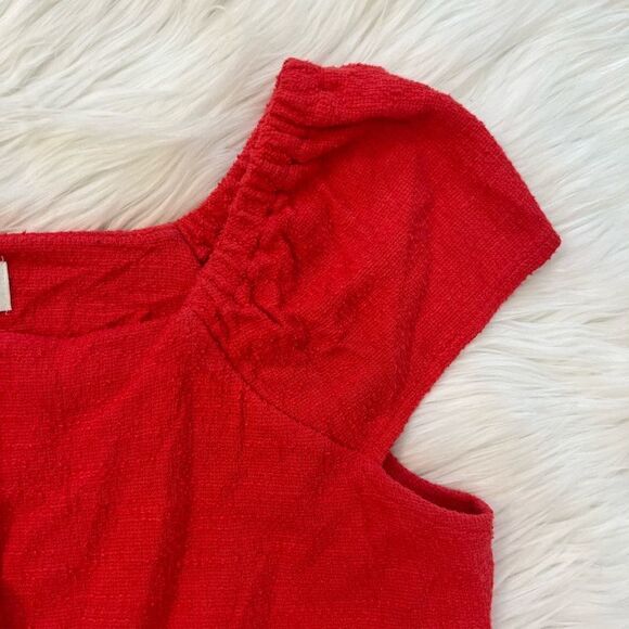 Madewell Texture & Thread Red Button Down Short Sleeve - Picture 4 of 8